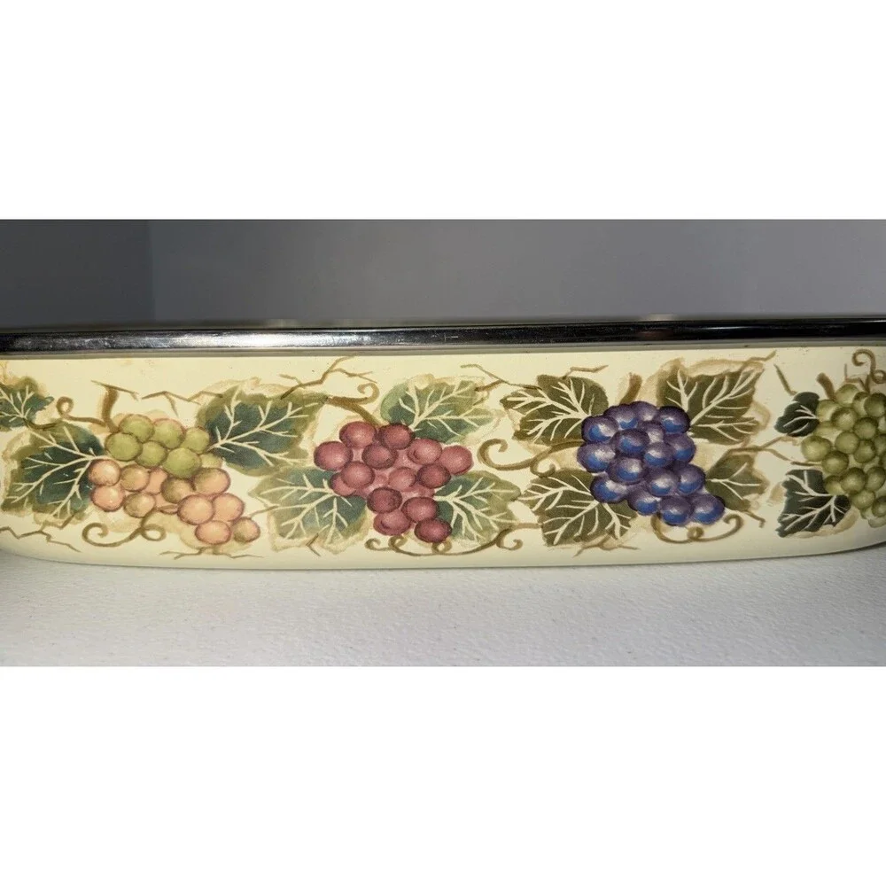 Tabletops Unlimited Cabernet Enamel/Brass Large Lasagna Casserole Pan 16”